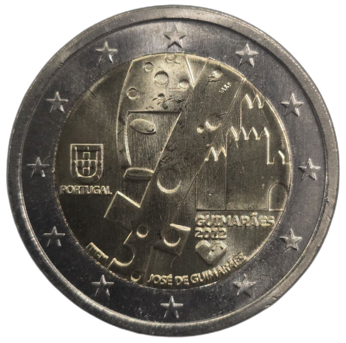 2 euros conmemorativa Guimarães Capital Europea de la Cultura Año 2012